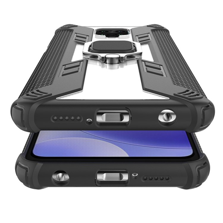 Guerriero Stile Rotazione PC + TPU Shell Per Xiaomi Redmi Nota 9 Pro Max / 9 / Pro 9s - Nero-6