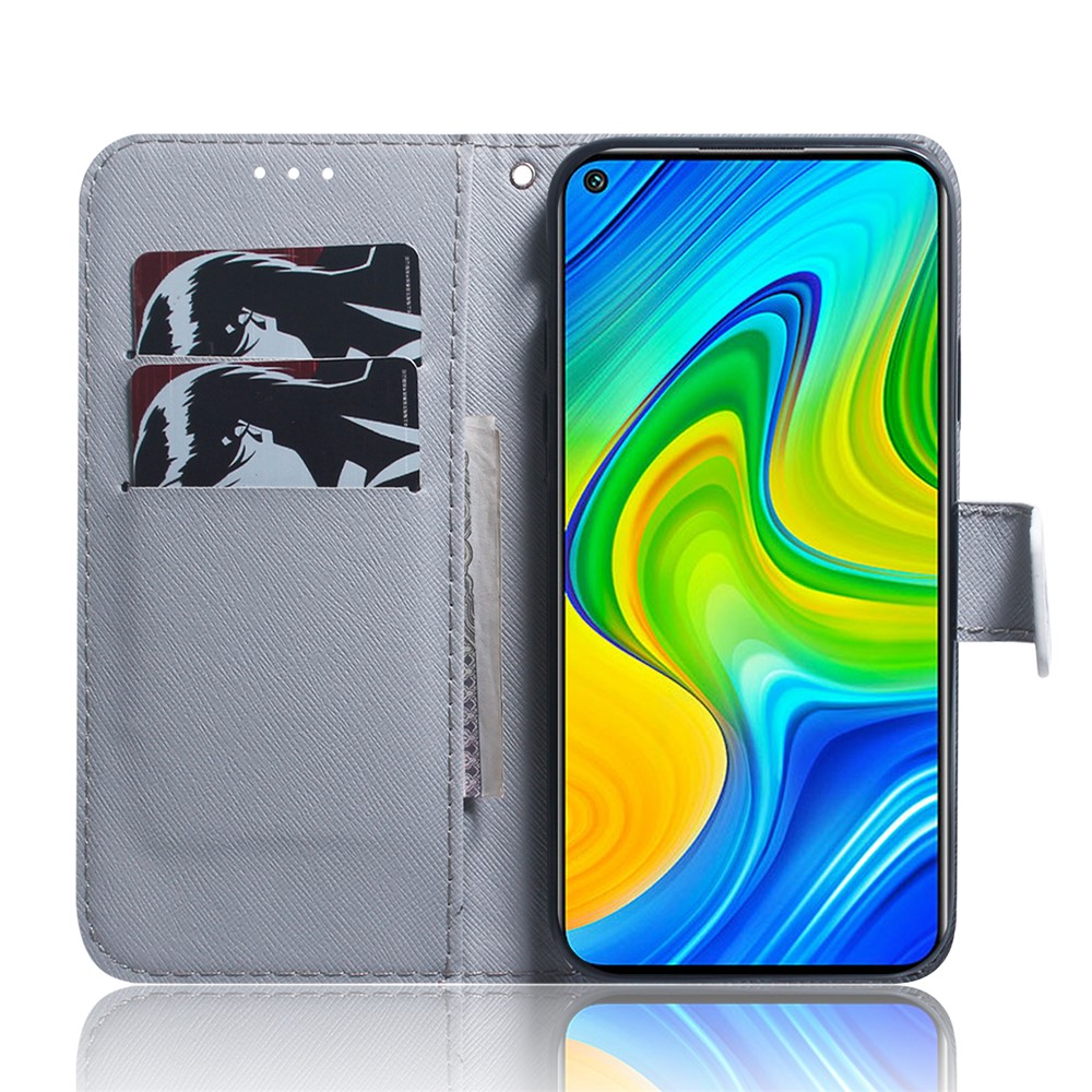 Padrão De Impressão De PU Estojo De Couro Carteira Para Xiaomi Nota Redmi 9 / Redmi 10X 4G - Flor-8