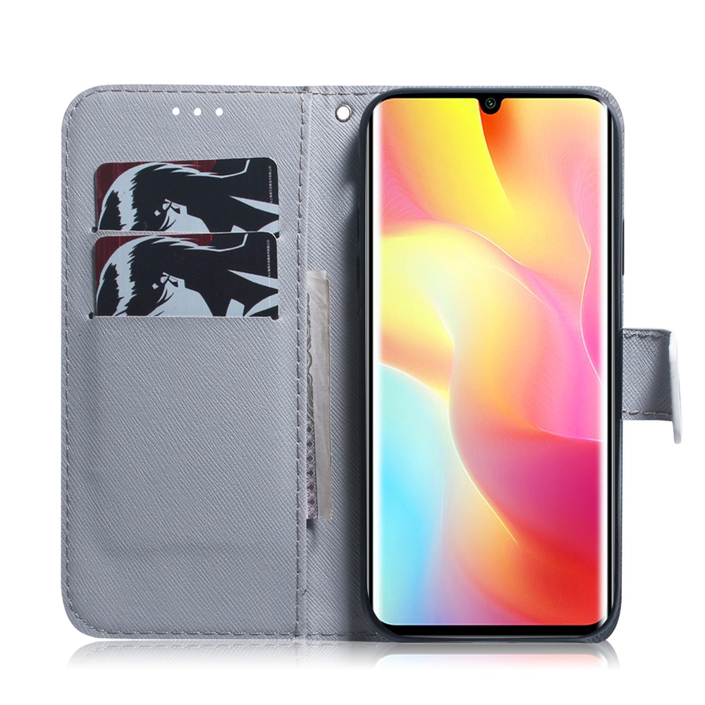 Impressão Padrão PU Estojo De Couro Carteira Para Xiaomi Mi Nota 10 Lite - Leão-8