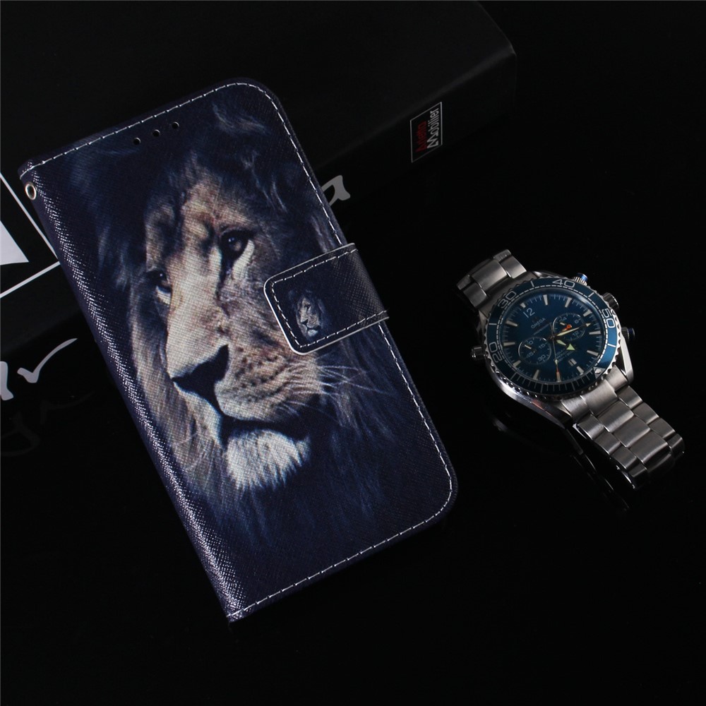 Pattern Printing PU Leather Wallet Case for Xiaomi Mi Note 10 Lite - Lion-9