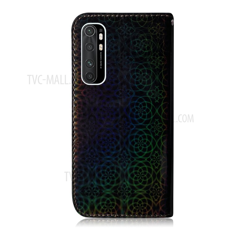 Flower Pattern Leather Stand Wallet Case Cover for Xiaomi Mi Note 10 Lite - Black-3