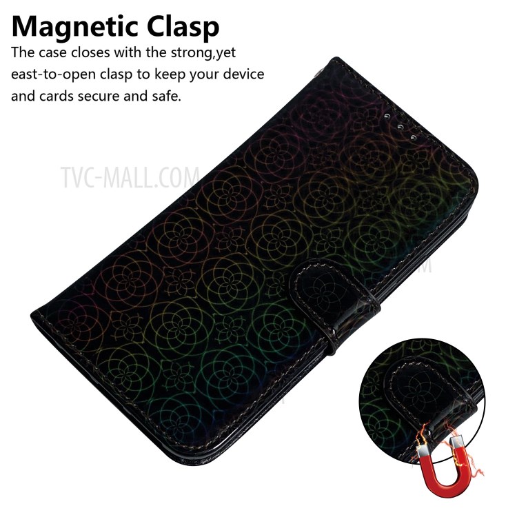 Flower Pattern Leather Wallet Stand Protection Cover for Xiaomi Redmi 9 - Black-4