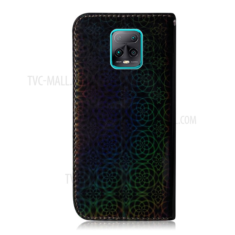 Modello In Pelle Di Caso Del Basamento Del Raccoglitore Del Fiore Per Xiaomi Redmi 10X Pro 5G - Nero-3