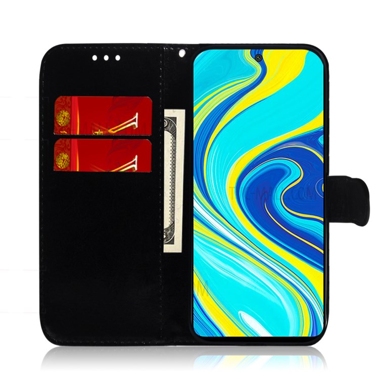 Espelho De Couro Superfície Tampa Do Telefone Shell Para Xiaomi Redmi Nota 9 Pro - Preto-9