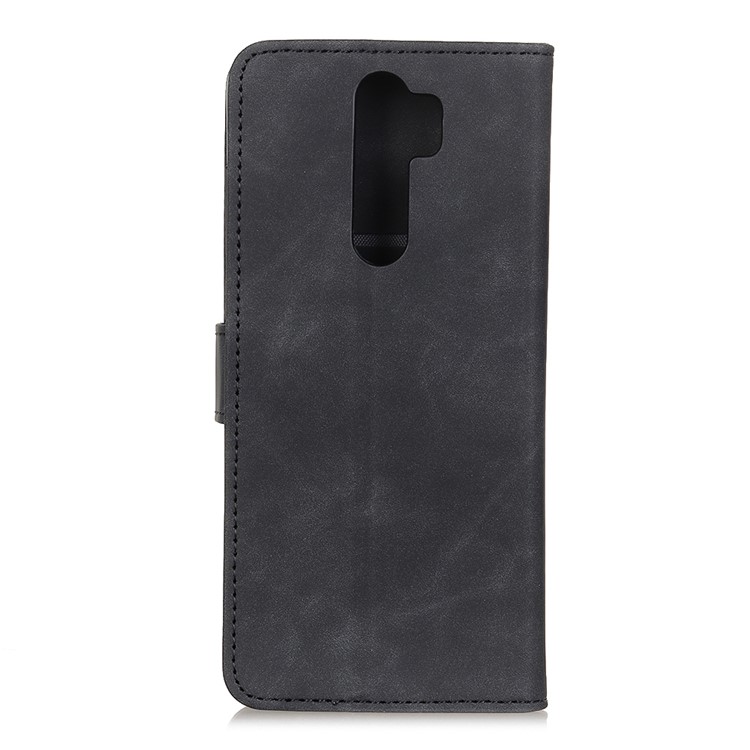 KHAZNEH Retro Leather Wallet Stand Mobile Phone Shell for Xiaomi Redmi 9 - Black-2