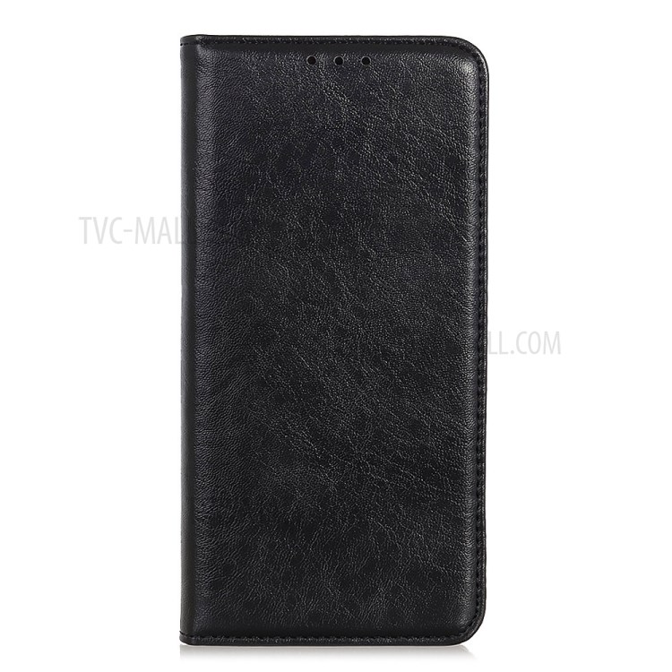 Auto-absorbed Crazy Horse Texture Split Leather Wallet Phone Cover for Xiaomi Redmi 9 - Black-4