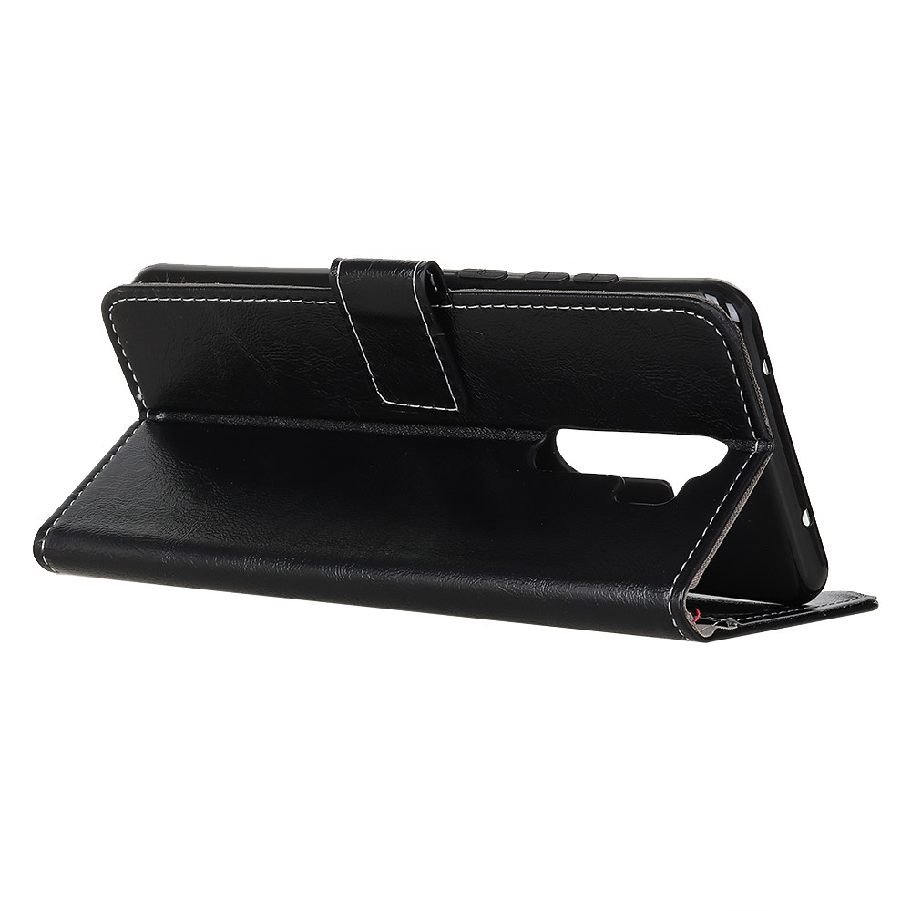 Crazy Horse Texture Wallet Stand Leather Phone Cover for Xiaomi Redmi 9 - Black-3