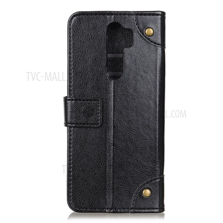 Nappa Texture PU Leather Wallet Protective Case for Xiaomi Redmi 9 - Black-2