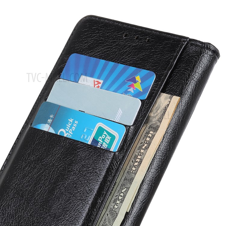 Nappa Texture PU Leather Wallet Protective Case for Xiaomi Redmi 9 - Black-9