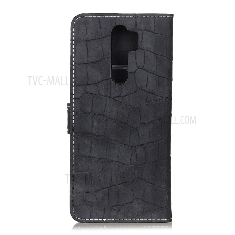 Support Portefeuille Texture Crocodile Coquille En Cuir À Rabat Pour Xiaomi Redmi 9 - Noir-2