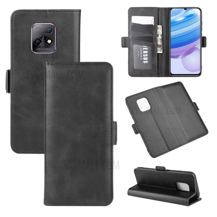Dupla Capa De Couro Fecho Magnético Para Xiaomi Redmi 10X 5g / Redmi 10X Pro 5G - Preto-1