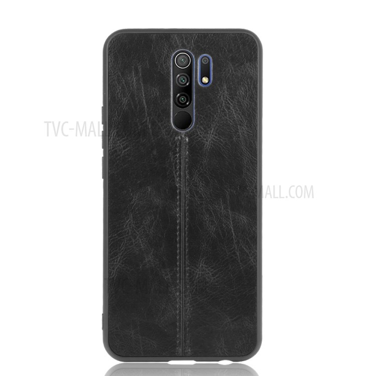 PU Leather Coated PC + TPU Hybrid Phone Case for Xiaomi Redmi 9 - Black-3