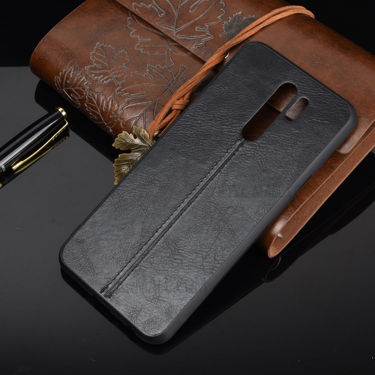 Cassa Del Telefono Di Cuoio Rivestito In PU PC + TPU Ibrido Per Xiaomi Redmi 9 - Nero-7