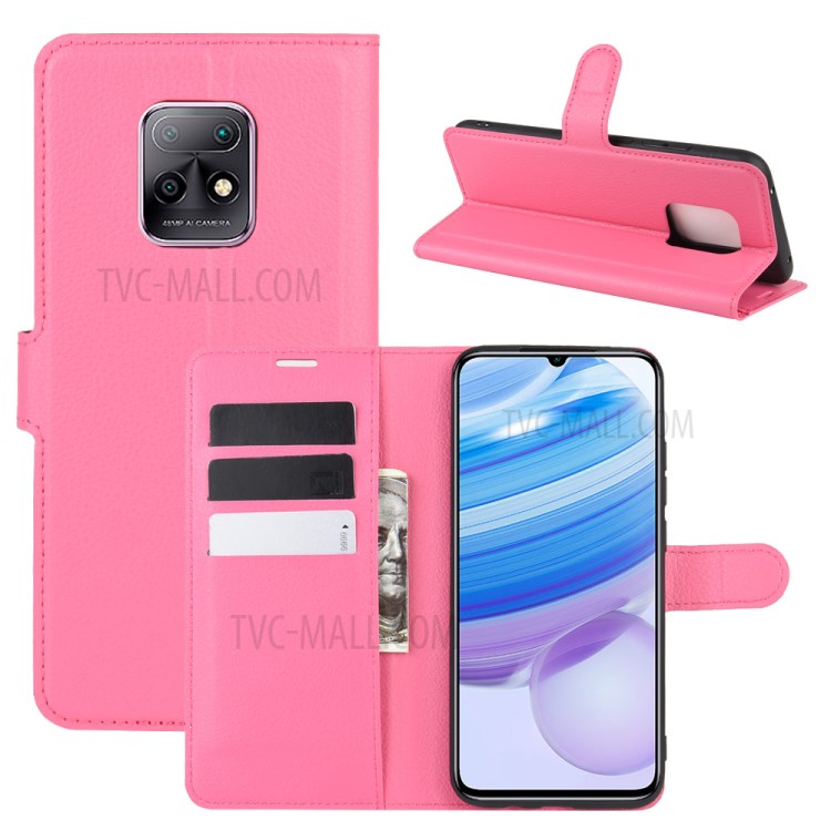 Litchi Texture Wallet Leather Phone Case for Xiaomi Redmi 10X/Redmi 10X Pro 5G - Rose-1