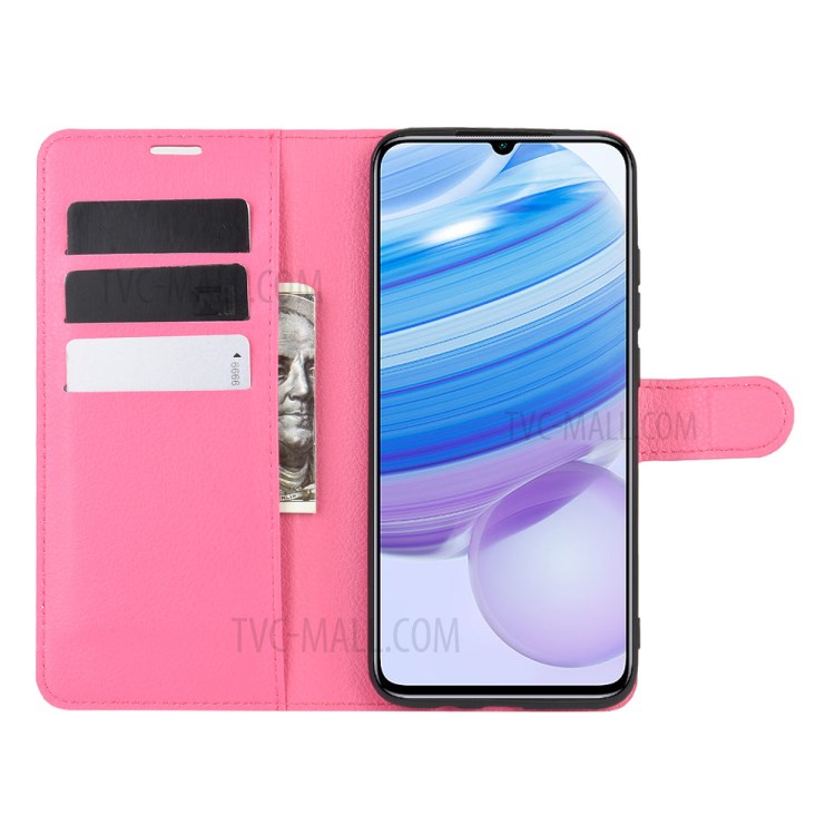 Litchi Texture Wallet Leather Phone Case for Xiaomi Redmi 10X/Redmi 10X Pro 5G - Rose-4
