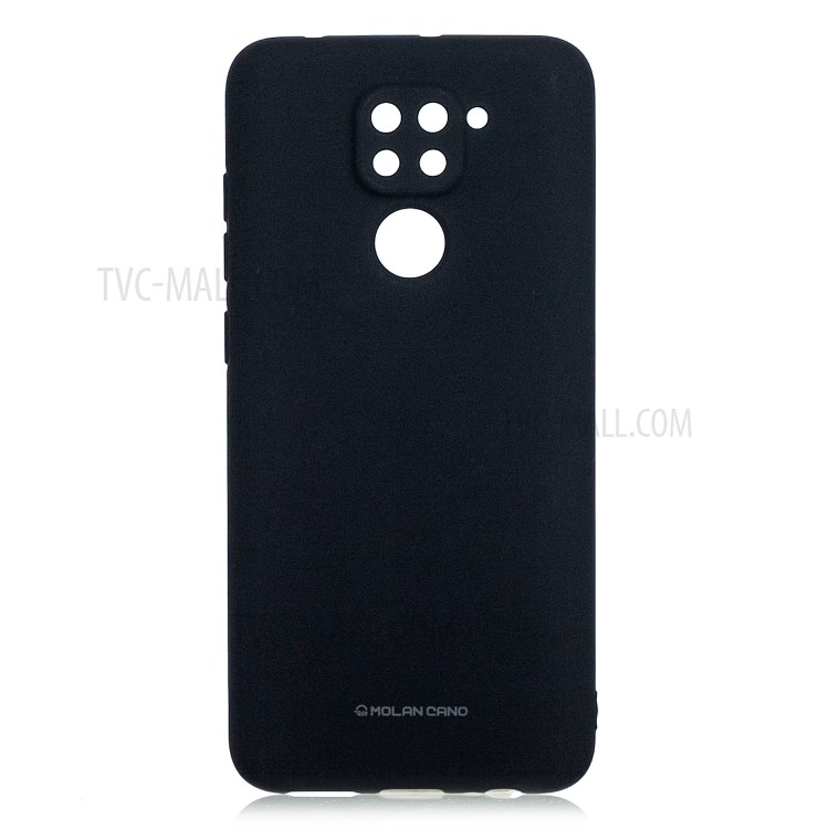 MOLAN CANO Rubberized TPU Cell Phone Case for Xiaomi Redmi Note 9 - Black-1