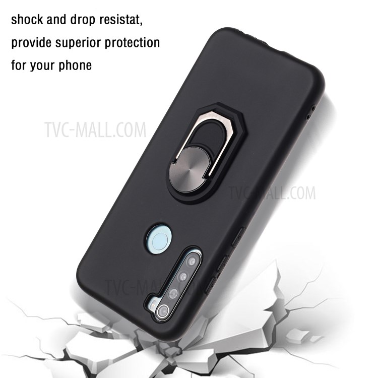 Cassa Del Telefono In Silicone Armatura Nera Serie Anulare Per Xiaomi Redmi Nota 8 - Nero-3