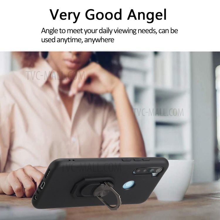 Cassa Del Telefono In Silicone Armatura Nera Serie Anulare Per Xiaomi Redmi Nota 8 - Nero-6