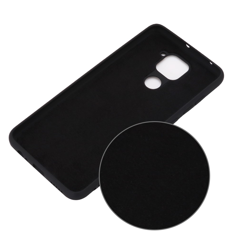 Tampa Do Telefone Celular Concha De Silicone Líquido Para Xiaomi Nota Redmi 9 / Redmi 10X 4G - Preto-2
