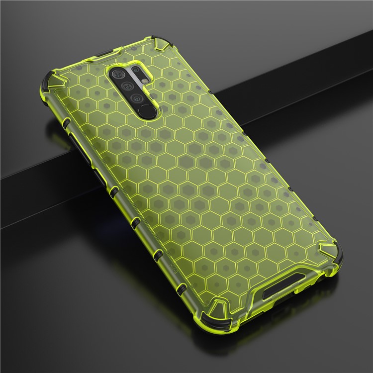 Honeycomb Style Shock-proof TPU + PC Shell for Xiaomi Redmi 9 - Green-4