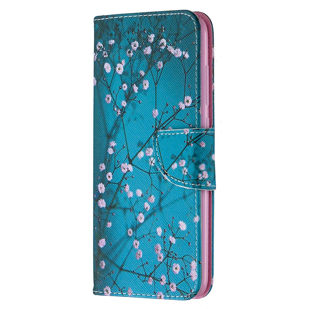 Pattern Printing Leather Case with Stand Wallet for Xiaomi Redmi Note 9/Redmi 10X 4G - Tree with Flowers-2