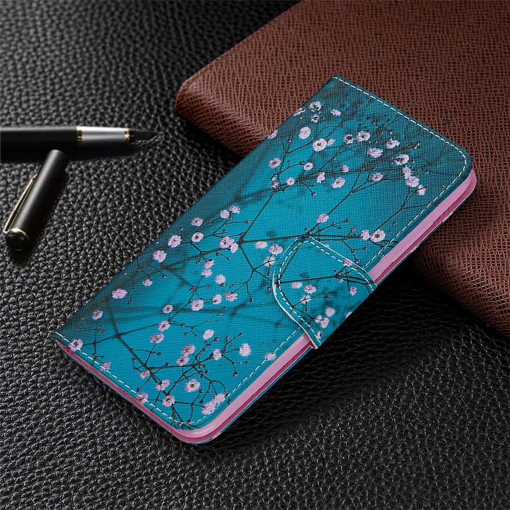 Pattern Printing Leather Case with Stand Wallet for Xiaomi Redmi Note 9/Redmi 10X 4G - Tree with Flowers-7