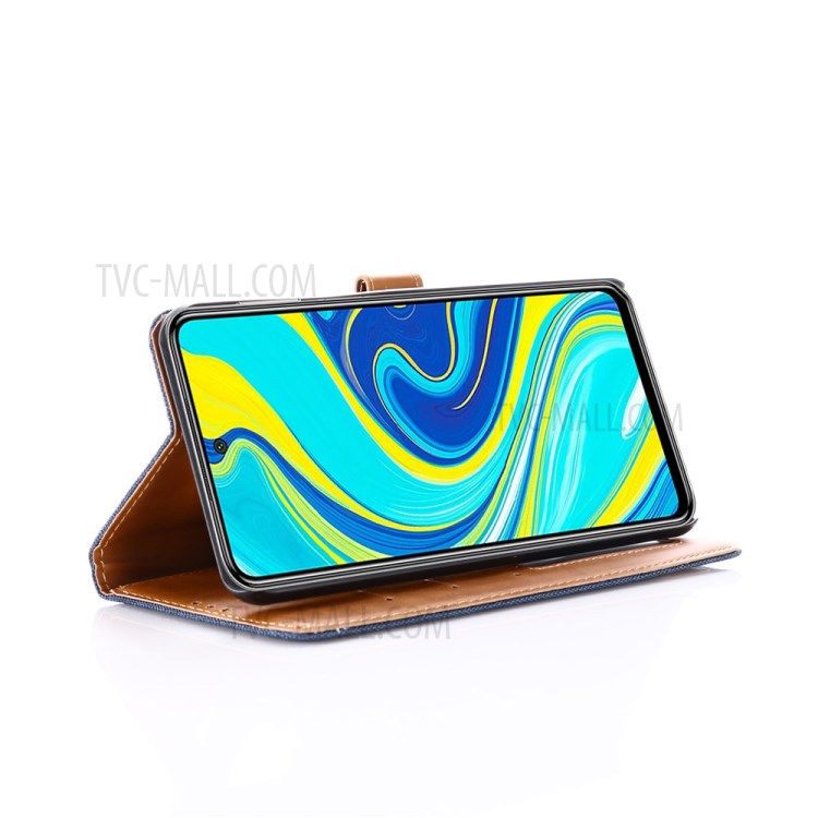 Oxford Cloth Flip Leather Wallet Phone Shell for Xiaomi Redmi Note 9S/Note 9 Pro/Note 9 Pro Max - Dark Blue-5