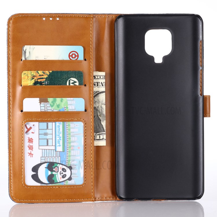 Oxford Cloth Flip Leather Wallet Phone Shell for Xiaomi Redmi Note 9S/Note 9 Pro/Note 9 Pro Max - Dark Blue-6