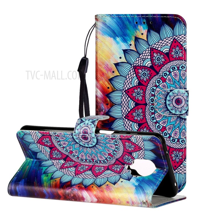 Embossed Patterned Wallet Leather Phone Case for Xiaomi Redmi Note 9S/9 Pro/9 Pro Max - Malanda Flower-2
