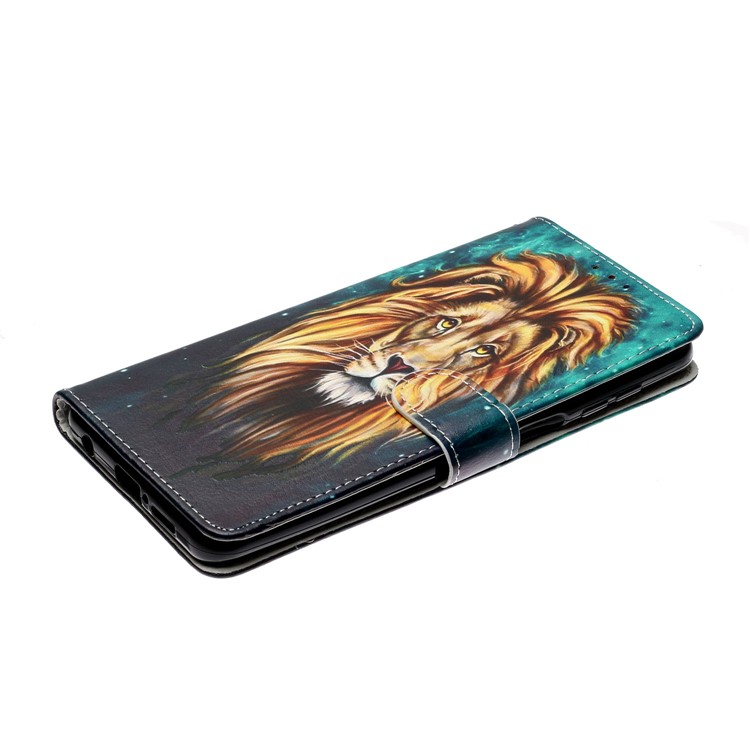 Embossed Patterned Wallet Leather Phone Case for Xiaomi Redmi Note 9S/9 Pro/9 Pro Max - Lion-6