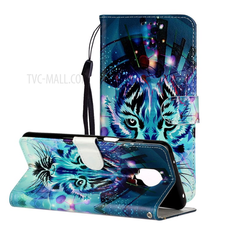 Embossed Patterned Wallet Leather Phone Case for Xiaomi Redmi Note 9S/9 Pro/9 Pro Max - Tiger Face-2