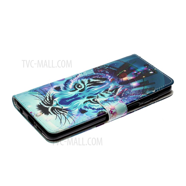 Embossed Patterned Wallet Leather Phone Case for Xiaomi Redmi Note 9S/9 Pro/9 Pro Max - Tiger Face-6