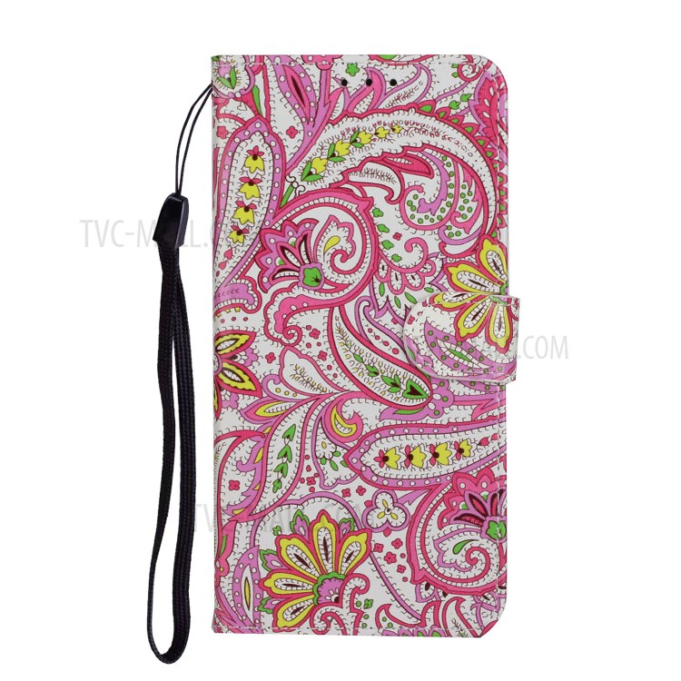 Embossed Patterned Wallet Leather Phone Case for Xiaomi Redmi Note 9S/9 Pro/9 Pro Max - Paisley Flower-3