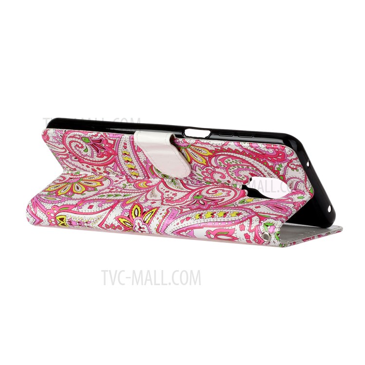 Embossed Patterned Wallet Leather Phone Case for Xiaomi Redmi Note 9S/9 Pro/9 Pro Max - Paisley Flower-5