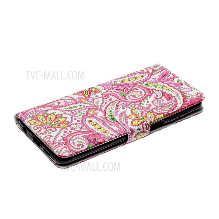 Embossed Patterned Wallet Leather Phone Case for Xiaomi Redmi Note 9S/9 Pro/9 Pro Max - Paisley Flower-6