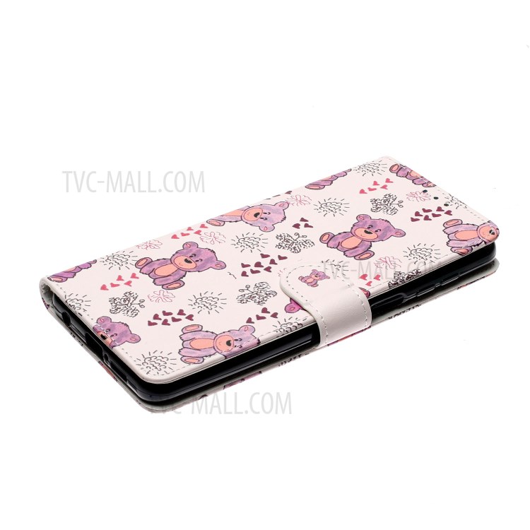 Embossed Patterned Wallet Leather Phone Case for Xiaomi Redmi Note 9S/9 Pro/9 Pro Max - Bear-6