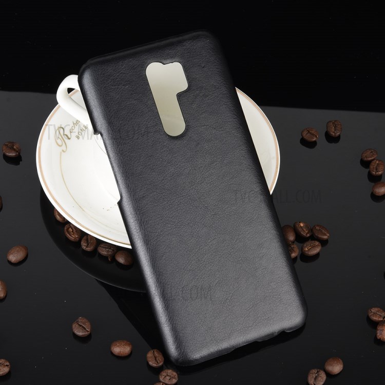 Grain Litchi Cuir PU Enduit Plastique Pour Xiaomi Redmi 9 - Noir-5