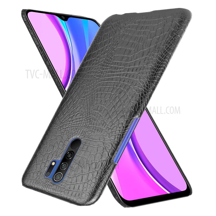 Crocodilo Textura PU Capa De Couro + Telefone PC Para Xiaomi Redmi 9 - Preto-2