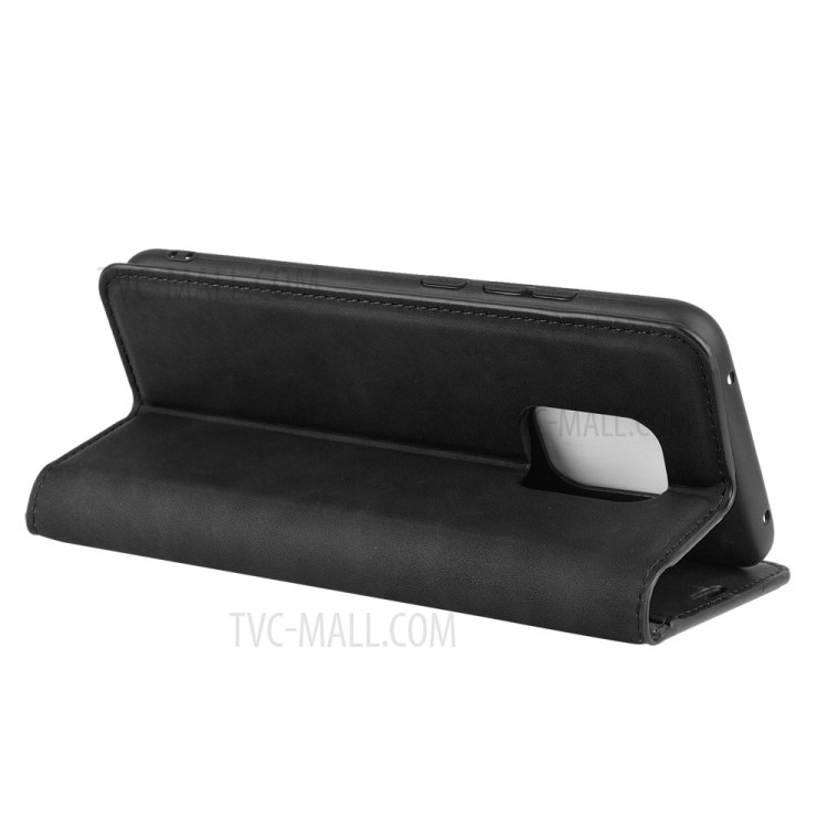 Silky Touch Auto-absorbed Wallet Leather Shell for Xiaomi Redmi 10X 5G/10X Pro 5G - Black-4