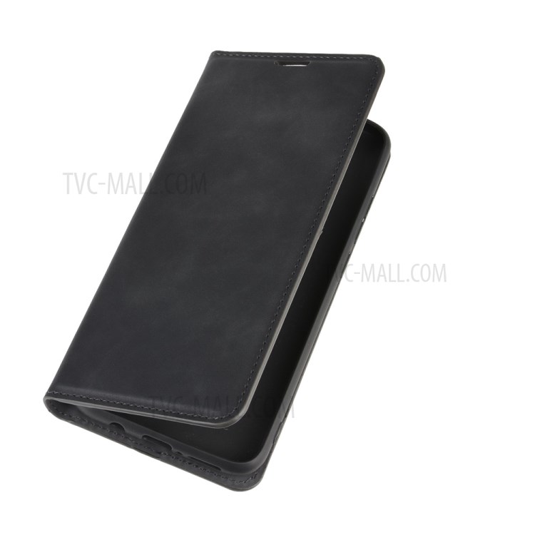 Silky Touch Auto-absorbed Wallet Leather Shell for Xiaomi Redmi 10X 5G/10X Pro 5G - Black-7