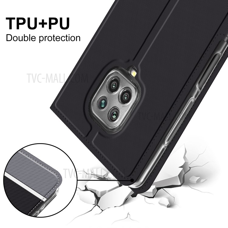 Slot De Cartão Estar Caso De Telefone De Couro Da Aleta Para 9s Nota Xiaomi Redmi / Nota 9 Pro / Nota 9 Pro Max - Preto-9