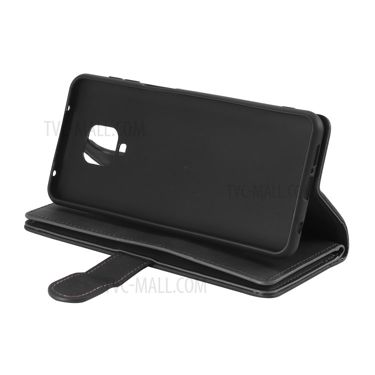 Zipper Pocket 9 Card Slots Leather Wallet Case for Xiaomi Redmi Note 9 Pro - Black-10