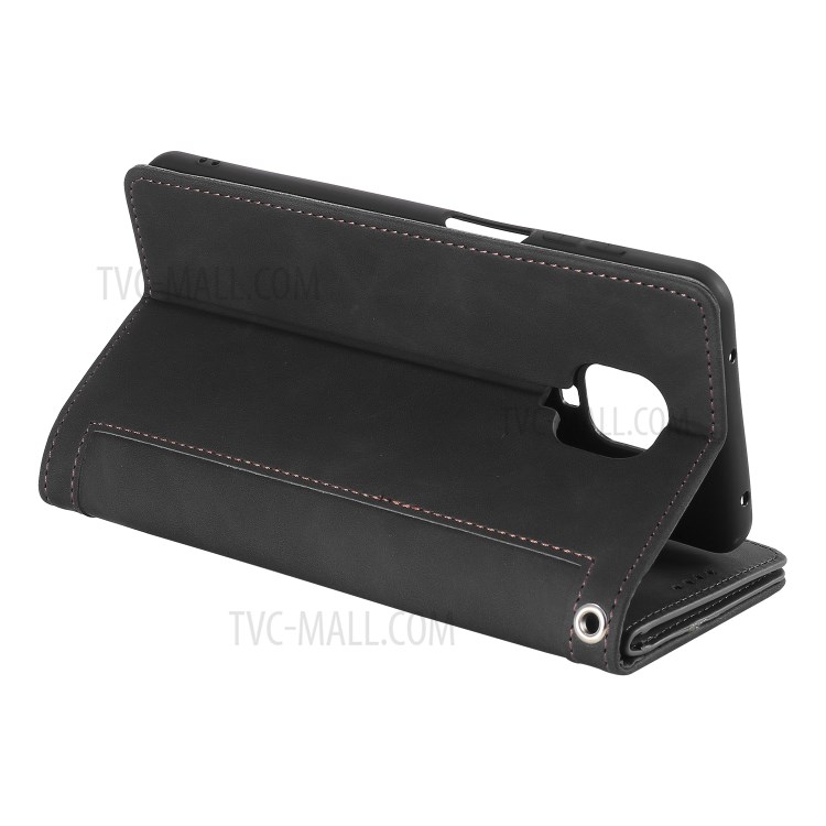 Zipper Pocket 9 Card Slots Leather Wallet Case for Xiaomi Redmi Note 9 Pro - Black-9