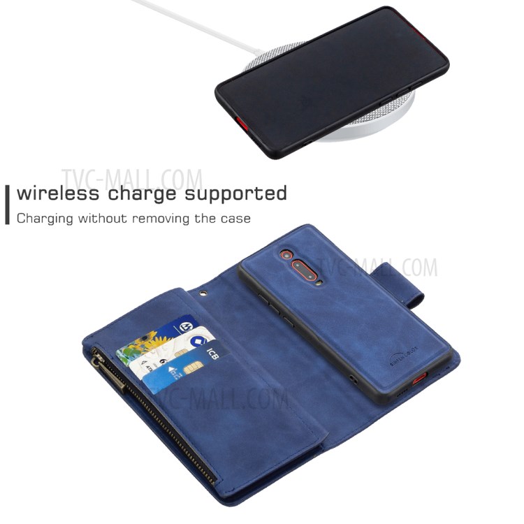Zipper Pocket Detachable 2-in-1 Leather Wallet Stand Case for Xiaomi Redmi K20 Pro/Redmi K20/Mi 9T/Mi 9T Pro - Blue-5