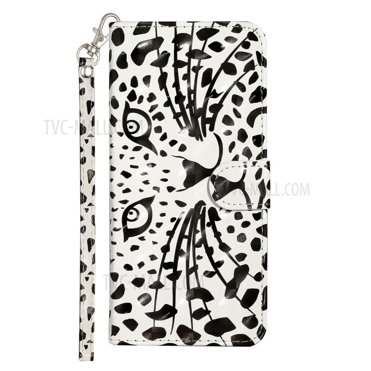 Light Spot Decor Printing Shell Wallet Stand Leather Case with Strap for Xiaomi Redmi Note 9 Pro/9 Pro Max/9S - Leopard-3