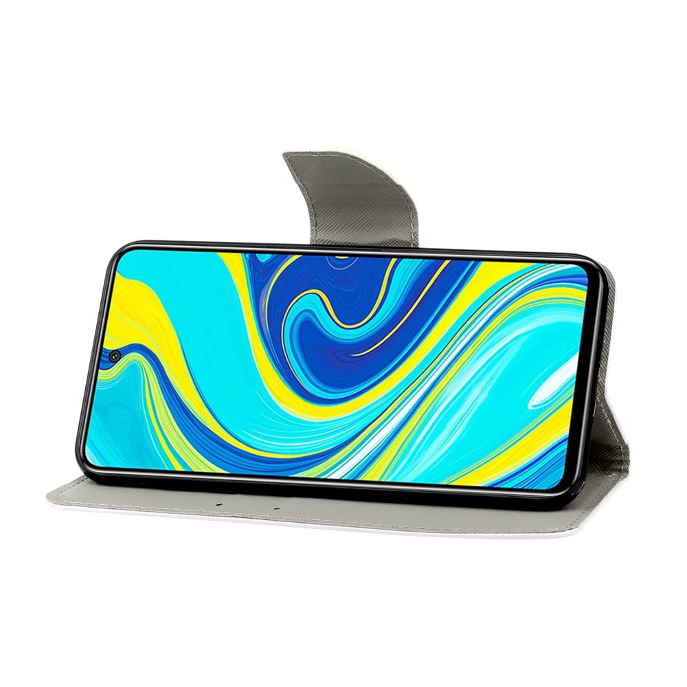 Motif Imprimement Flip Cuir Portefeuille Casse de Téléphone Pour Xiaomi Redmi Note 9 Pro - Papillon Magique