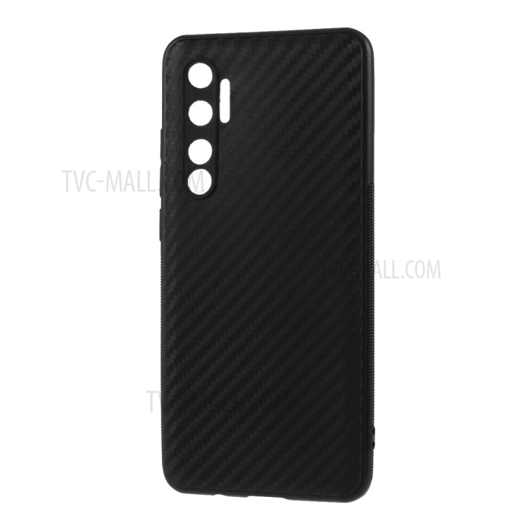Fibra De Carbono Concha Caso TPU Para Xiaomi Mi Nota 10 Lite - Preto-2