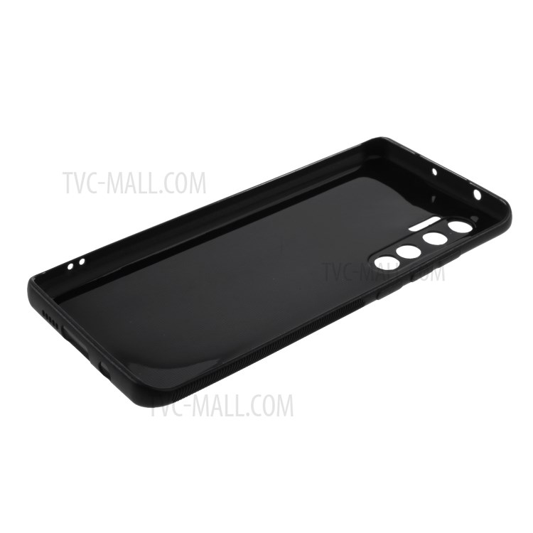 Fibra De Carbono Concha Caso TPU Para Xiaomi Mi Nota 10 Lite - Preto-7