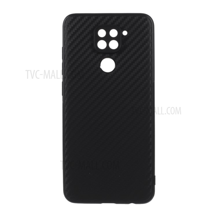 Carbon Fiber TPU Case for Xiaomi Redmi Note 9 - Black-1