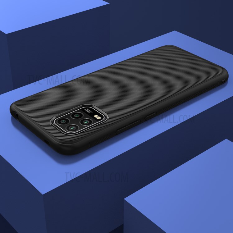 Jazz Series Twill Texture TPU Back Case for Xiaomi Mi 10 Lite 5G - Black-5